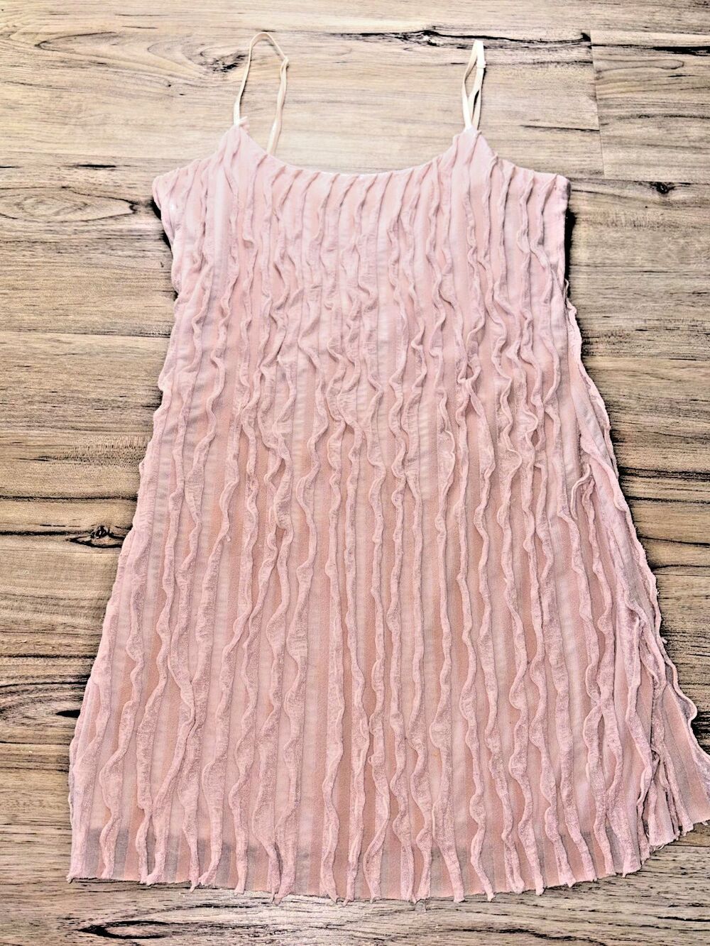 Wet Seal Y2K Vintage Champagne Baby Pink Top Soft Ruffle Medium Size M Women's